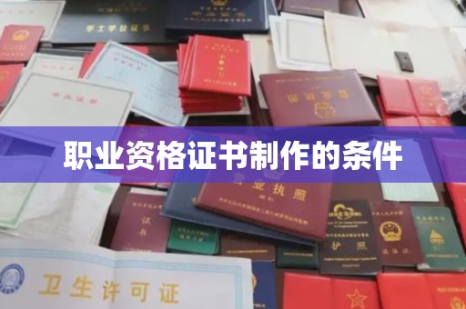 蕉城职业资格证书制作的条件